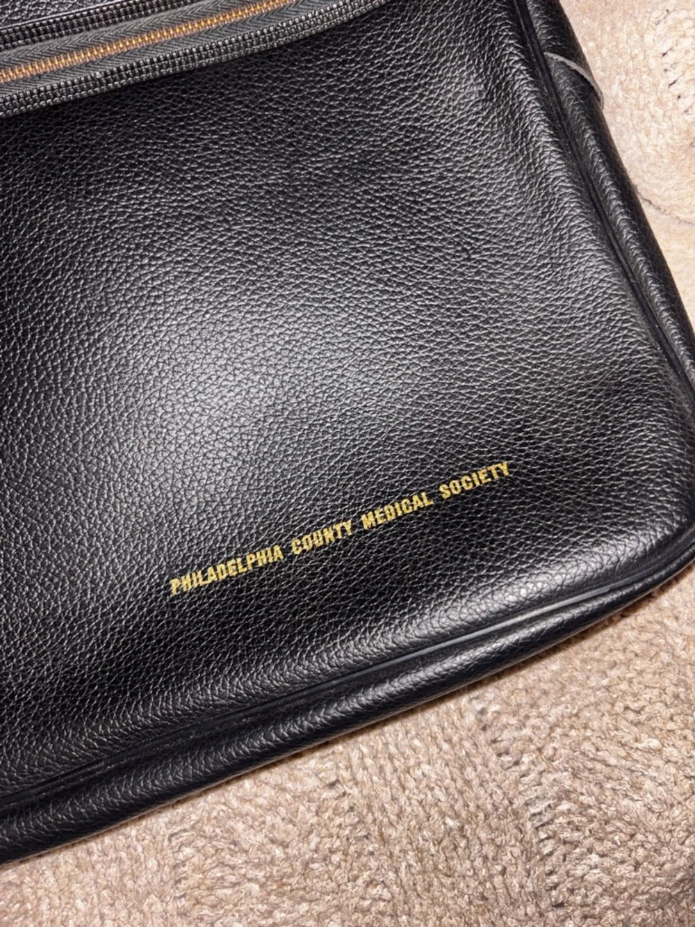 Vintage Black Leather Philadelphia County Medical Society Briefcase Portfolio
